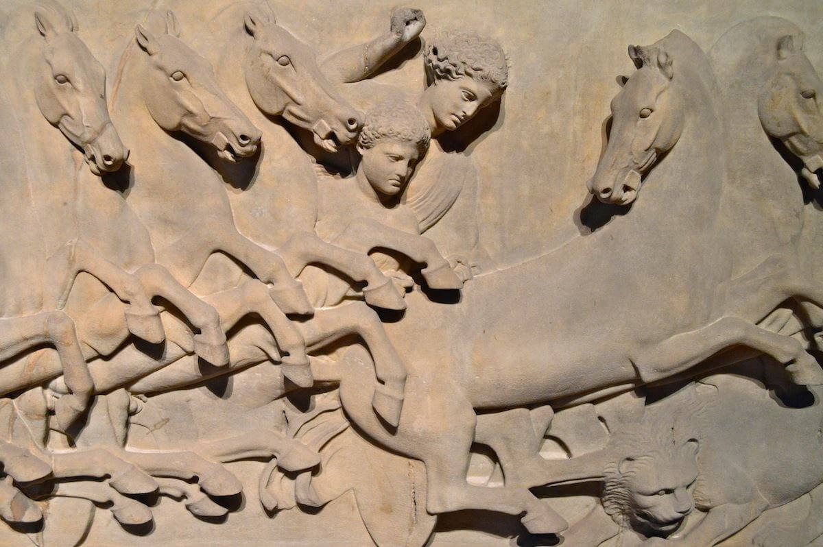 Friezes on a hellenistic coffin