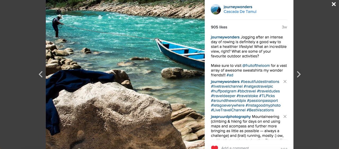 Example of Instagram Promotion