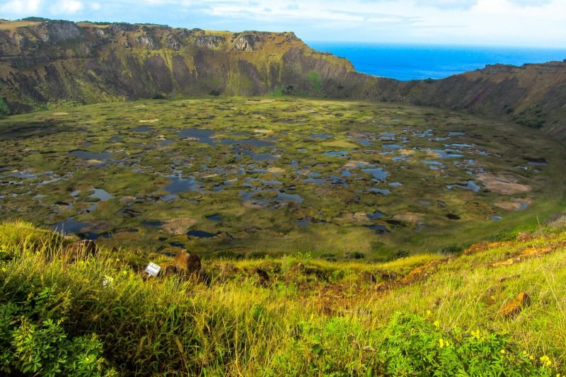 The crater of the Rano Kau Volcano