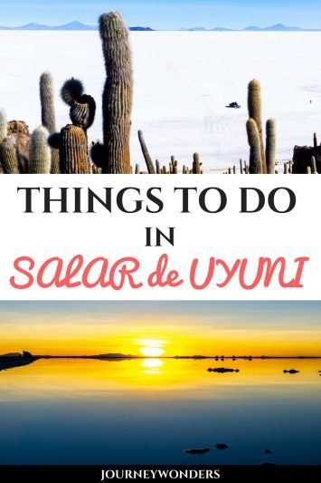 Planning a trip to the Salar de Uyuni in Bolivia? Here's some amazing travel tips to select the best day tour and enjoy the Salt Desert to the fullest! Who's ready to ride a T-Rex my wonder friends? #Uyuni #Bolivia #SalardeUyuni #SouthAmerica