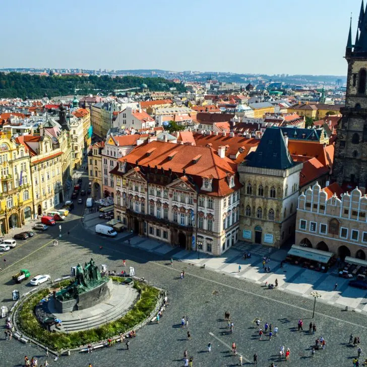 Panoramic view of Prague's main square