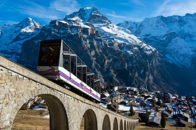 At the top of the town of Murren