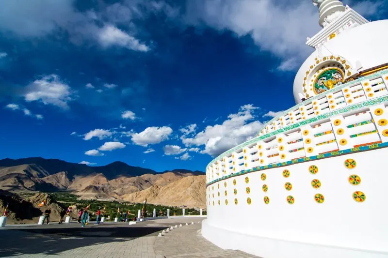 The Buddhist stupa atop Leh Ladakh