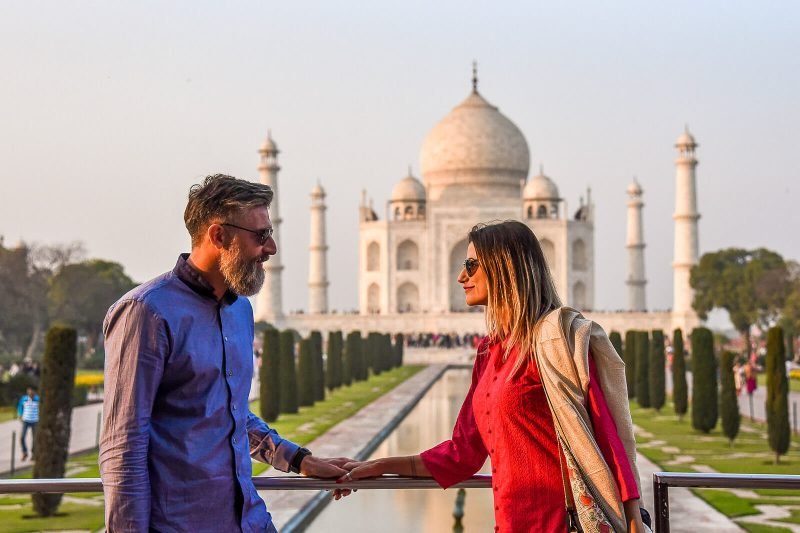 Taj Majal, the highlight of the Palace of Wheels, one of the Luxury Trains of India