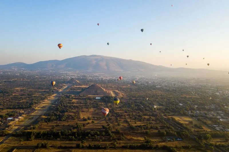 Epic sunrise of wonders at the Teotihuacan Pyramids