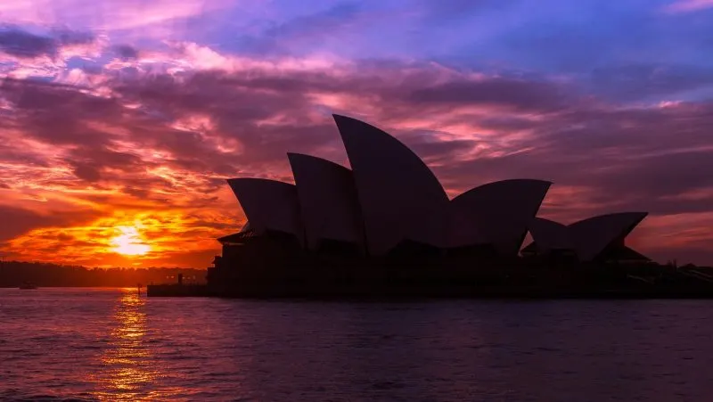 Sunset over Sidney Australia