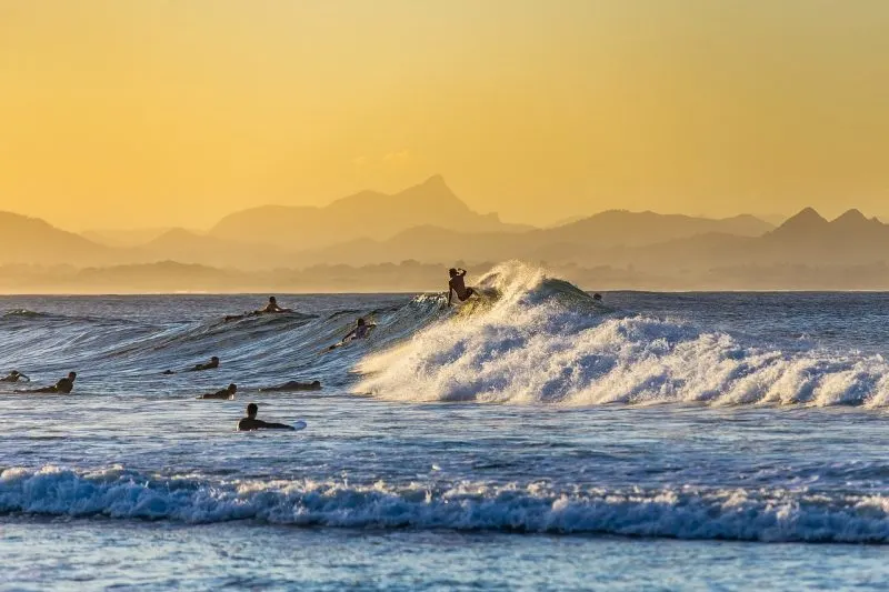 Surfing in the Gold Coast of Australia